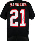 Deion Sanders Autographed Black Pro Style Jersey-Beckett W Hologram *Black