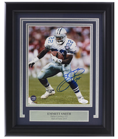 Emmitt Smith Signed Framed Dallas Cowboys 8x10 Photo JSA
