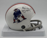 John Hannah HOF Patriots Signed/Inscribed Mini Football Helmet JSA 211953