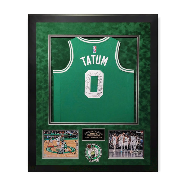 2023-24 Boston Celtics NBA Champion Team Autographed Jersey Framed to 32x40