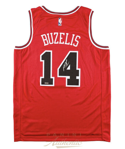 Matas Buzelis Autographed Chicago Bulls Red Icon Edition Swingman Jersey Panini