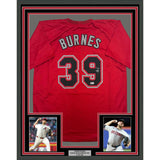 Framed Autographed/Signed Corbin Burnes 35x39 Arizona Red Jersey Beckett BAS COA