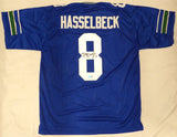 Seattle Seahawks Matt Hasselbeck Autographed Blue Jersey Beckett BAS QR #W921226