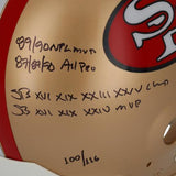 Joe Montana 49ers Signed Riddell 64-95 Throwback Authentic Helmet w/Inscs-LE 116