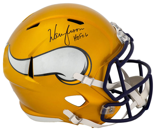 Warren Moon Signed Vikings FLASH Riddell Full Size Replica Helmet w/HOF (SS COA)