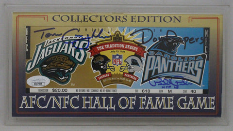 Bill Polian Tom Coughlin & Don Capers Signed 1995 Hall Of Fame Ticket JSA 36468