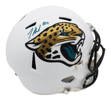 Travis Hunter Signed Jacksonville Jaguars Speed Full Size Alternate White Helmet