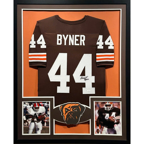 Ernest Byner Autographed Signed Framed Cleveland Browns Jersey JSA