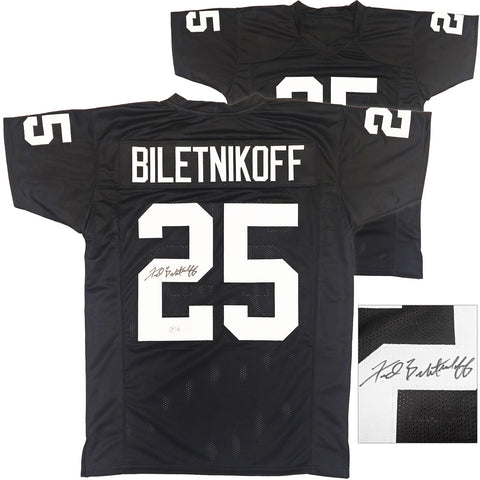 Oakland Raiders Fred Biletnikoff Autographed Signed Black Jersey Beckett Wit