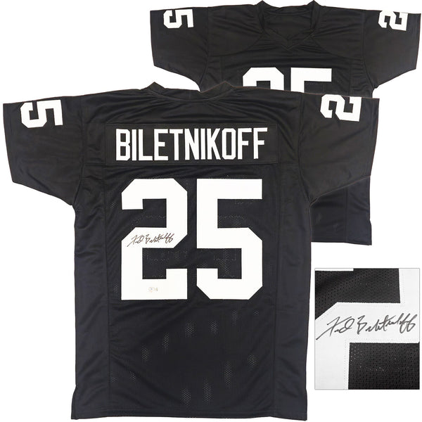 Oakland Raiders Fred Biletnikoff Autographed Signed Black Jersey Beckett Wit