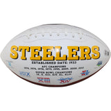 Jack Lambert Autographed Pittsburgh Steelers Logo Football HOF Beckett W 54079