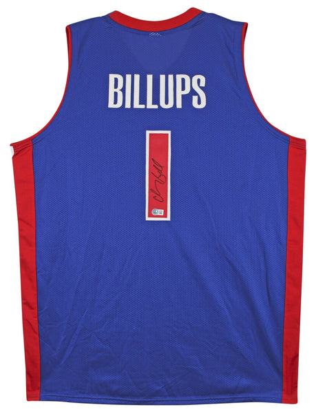 Chauncey Billups Signed Detroit Pistons Jersey (Beckett) 5xAll Star Point Guard