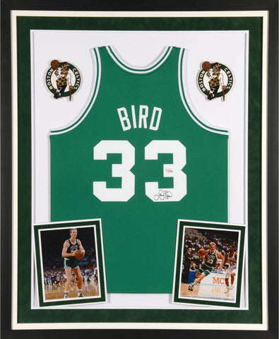 Larry Bird Boston Celtics Framed Signed Green Mitchell & Ness Jersey - Fanatics
