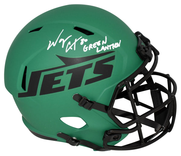 WAYNE CHREBET SIGNED NEW YORK JETS RAVE FULL SIZE HELMET W/ GREEN LANTERN