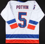 Denis Potvin Signed New York Islanders Jersey Inscribed "HOF 91" (JSA COA)