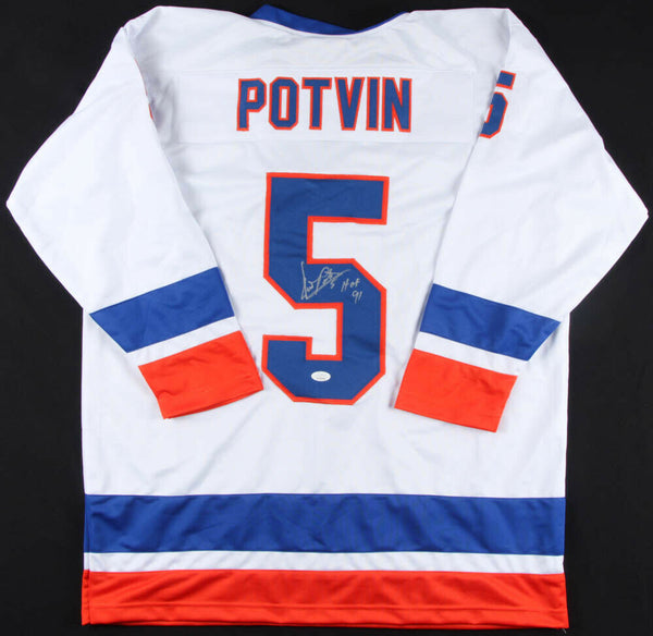 Denis Potvin Signed New York Islanders Jersey Inscribed "HOF 91" (JSA COA)