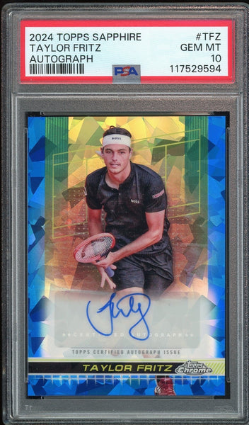2024 Topps Chrome Sapphire Tennis #TFZ Taylor Fritz Auto PSA 10 GEM MINT
