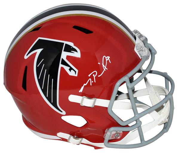 MICHAEL PENIX JR SIGNED ATLANTA FALCONS FULL SIZE RED THROWBACK HELMET BECKETT