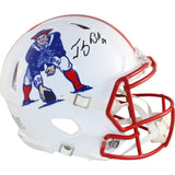 Tedy Bruschi Signed New England Patriots Pro TB Helmet Beckett Witness 51681