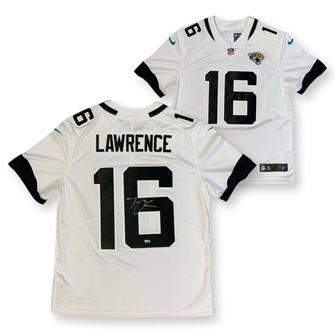 Trevor Lawrence Autographed Jaguars Signed Nike Limited White Jersey Fanatics