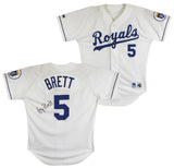 Royals George Brett Authentic Signed White Russell Athletic Jersey BAS #BU55013