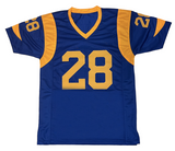 Marshall Faulk of the Los Angeles Rams Autographed Custom #28 Jersey Beckett