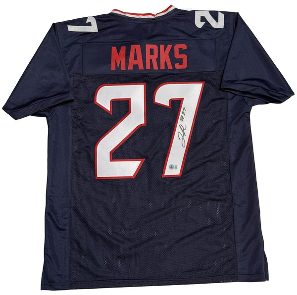 Woody Marks of the Houston Texans Autographed Navy Blue #27 Jersey Beckett