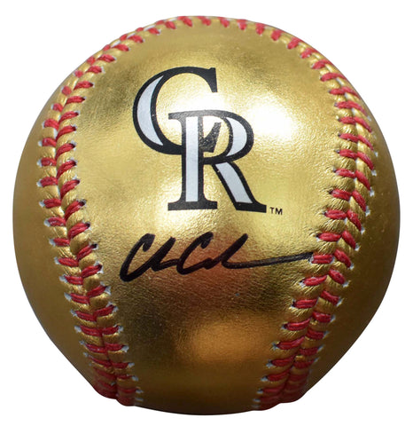 CHARLIE CONDON SIGNED COLORADO ROCKIES MLB RAWLINGS GOLD LOGO BASEBALL BECKETT