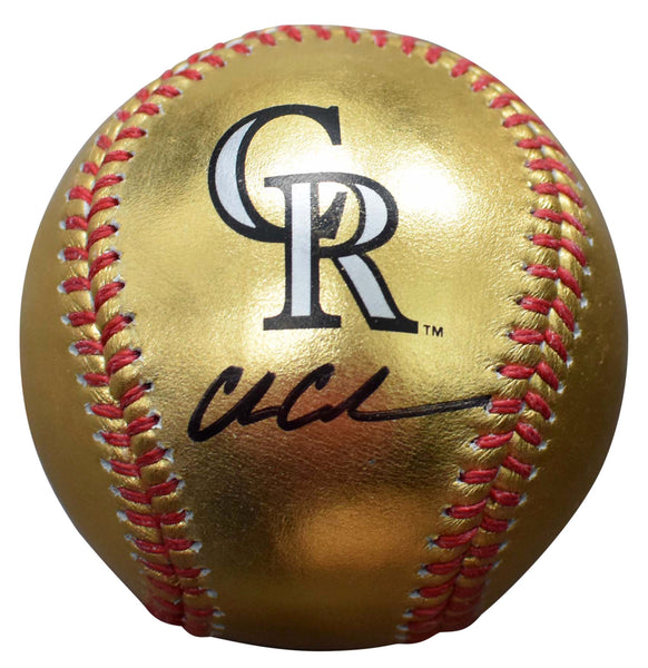 CHARLIE CONDON SIGNED COLORADO ROCKIES MLB RAWLINGS GOLD LOGO BASEBALL BECKETT