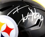 TJ Watt Autographed Steelers F/S Speed Flex Helmet- Beckett W Hologram *Silver
