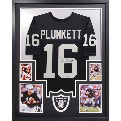 Jim Plunkett Autographed Signed Framed Oakland Raiders Jersey SCHWARTZ