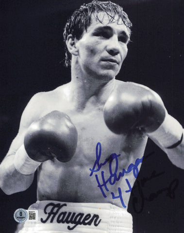 Greg Haugen Autographed Signed 8x10 Photo "4 Time Champ" Beckett BAS QR #BS30771