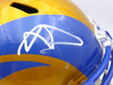 Aaron Donald Autographed Flash Yellow Full Size Helmet Rams Beckett 1W393329
