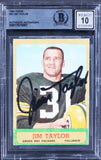 Packers Jim Taylor Authentic Signed 1963 Topps #87 Card Auto 10! BAS Slabbed