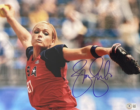 Jennie Finch Signed 11x14 USA Softball Photo BAS