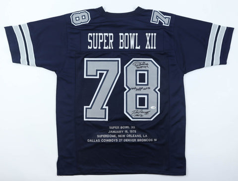 Drew Pearson, Randy White & Tony Hill Signed Dallas Cowboys Jersey / JSA COA