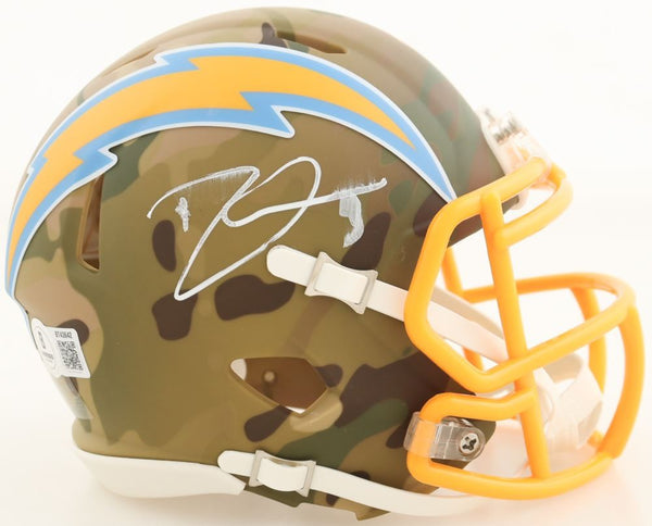 Derwin James Jr. Autographed Los Angeles Chargers Camo Mini Helmet - Beckett