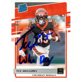 Tee Higgins Autographed Donruss Rated Rookie Who Dey Trading Card Beckett 48934