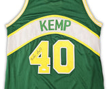 SEATTLE SUPERSONICS SHAWN KEMP AUTOGRAPHED SIGNED GREEN JERSEY JSA STOCK #215745