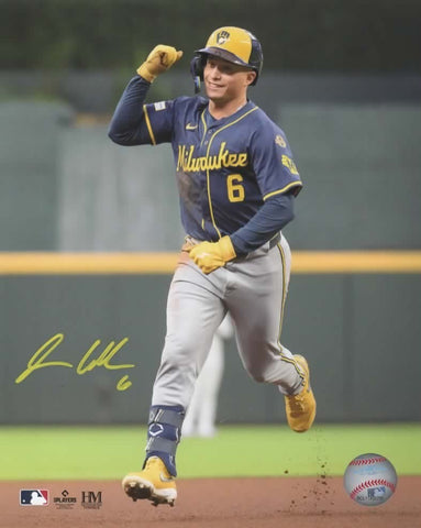 ISAAC COLLINS - Milwaukee Brewers Outfielder - Signed 8x10 Photo #1 AUTO
