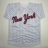 Autographed/Signed Marcus Semien New York Pinstripe Baseball Jersey Beckett COA
