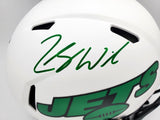 Zach Wilson Auto Jets Lunar Eclipse White Full Size Authentic Spd Helmet Beckett