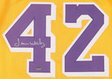 James Worthy Signed Los Angeles Lakers Home Jersey (Schwartz COA) 3xNBA Champion