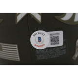 Terrell Davis Autographed Denver Broncos 22 STS Mini Helmet HOF Beckett 46973