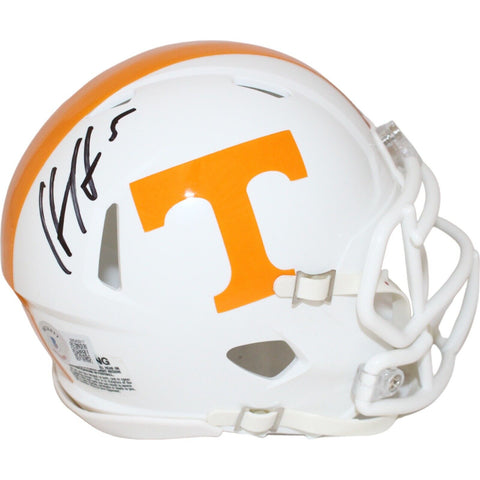 Hendon Hooker Signed Tennessee Voluneers White Mini Helmet Beckett 43036