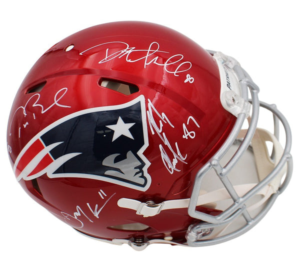 Multi Signed New England Patriots Speed Flash Helmet Incl R Gronkowski /T Brady