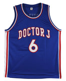 Julius "Dr. J" Erving Authentic Signed Blue Pro Style Jersey Autographed BAS 2