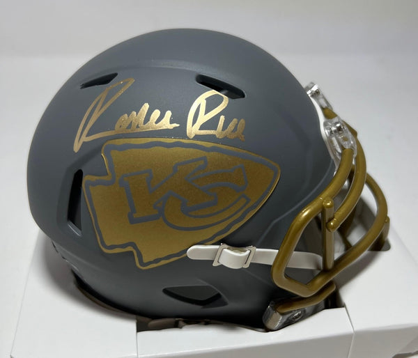 RASHEE RICE Signed Riddell Slate Mini Helmet - Kansas City Chiefs NFL - BAS