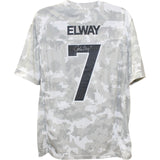 John Elway Autographed Denver Broncos Nike Artic Camo XL Jersey Beckett 50183
