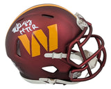 Commanders Michael Westbrook "HTTR" Signed Speed Mini Helmet W/ Case BAS Witness